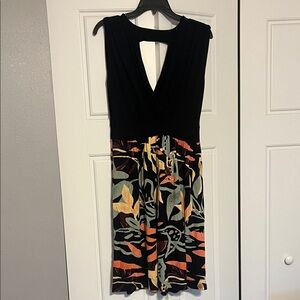 Chic Black and Multicolor Backless Dress
